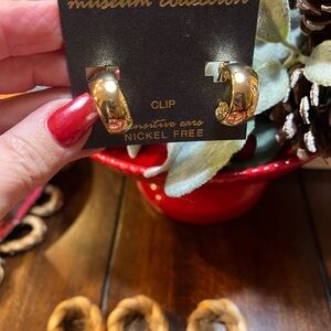 Gold hoop Clip-On Earrings for Sensitive Ears